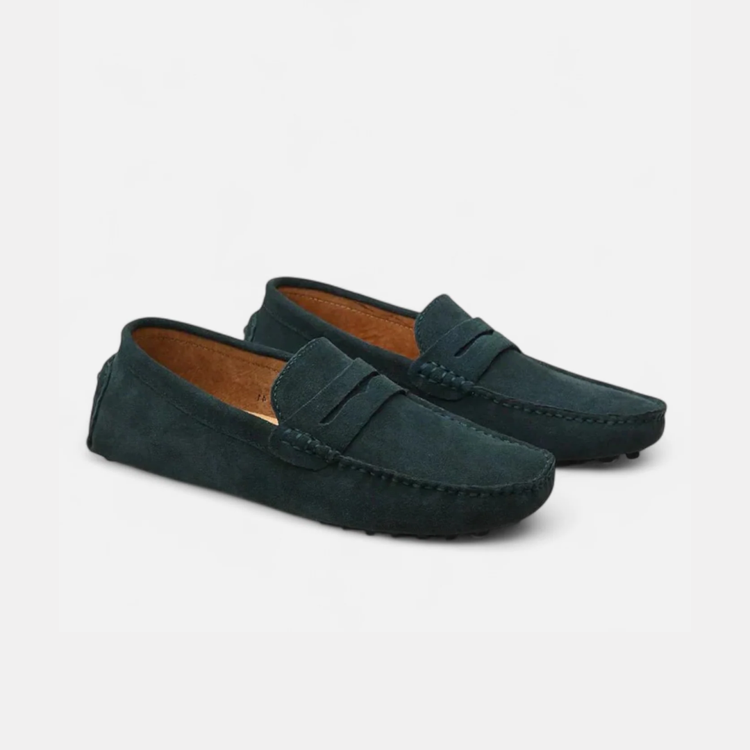 Basile | Homme Mocassins en Daim à Picots