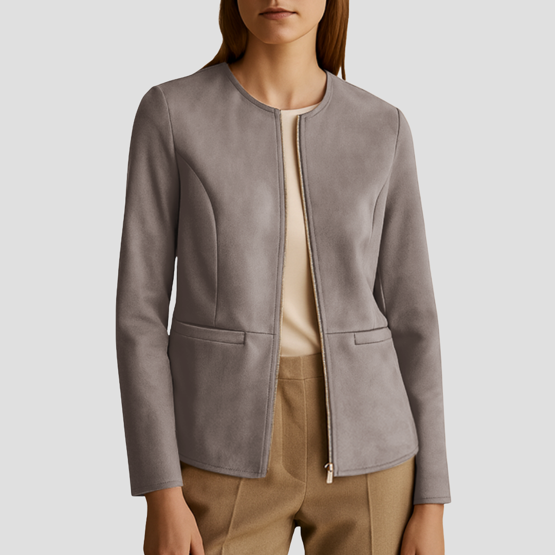 Maéva | Veste Suédée Zippée
