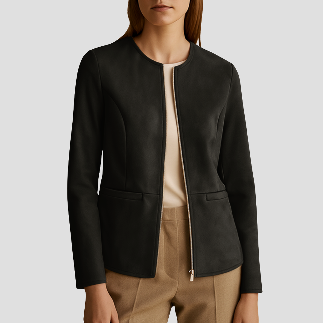 Maéva | Veste Suédée Zippée