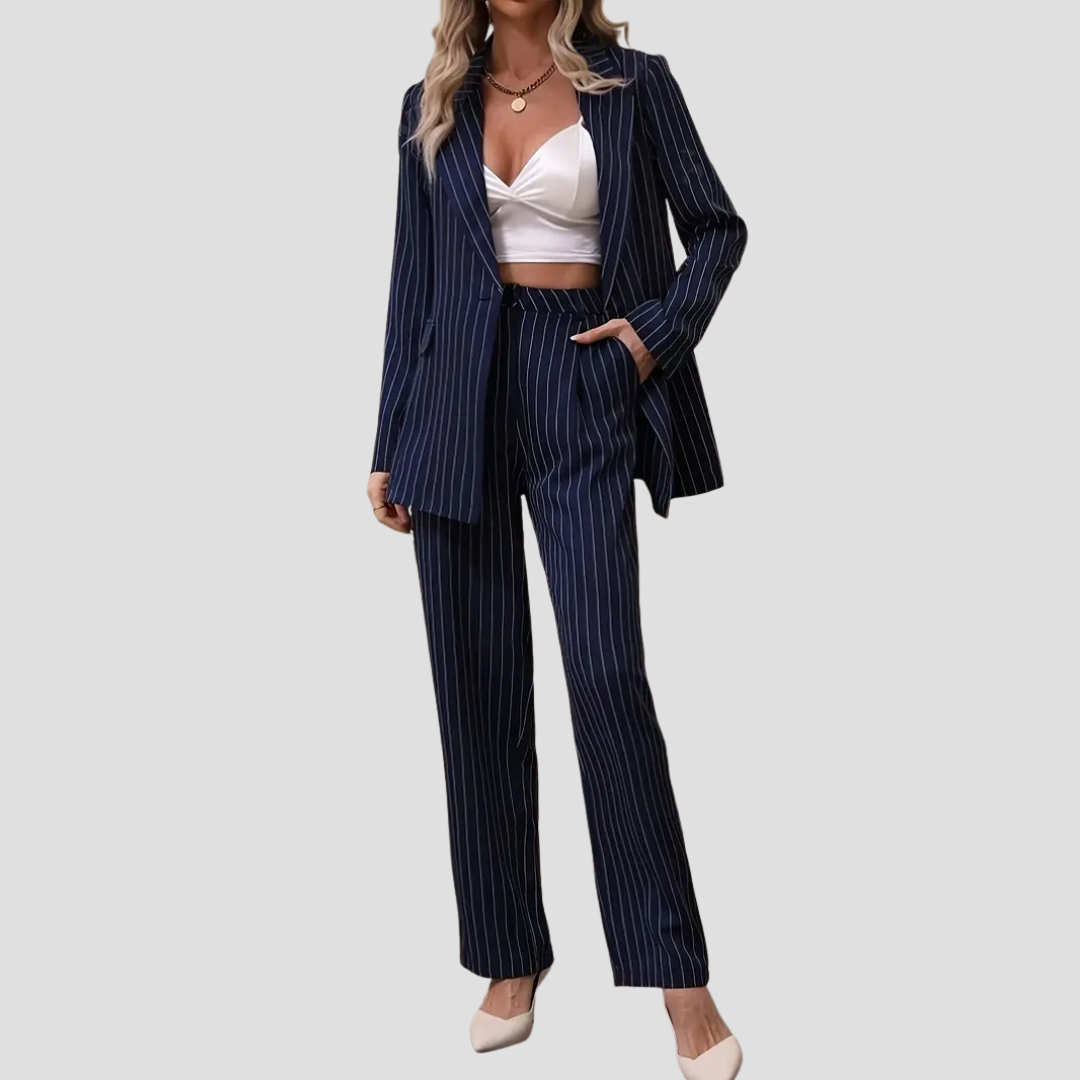 Séverine | Costume Rayé Ajusté