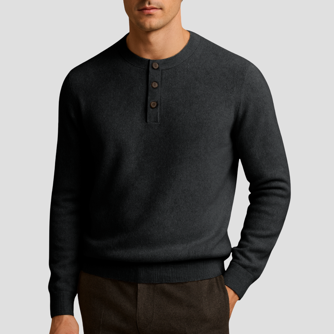 Médard | Pull Henley en Cachemire