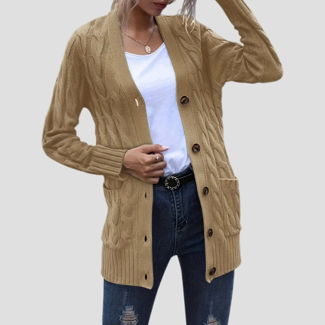Élodie | Cardigan Maille Torsadée