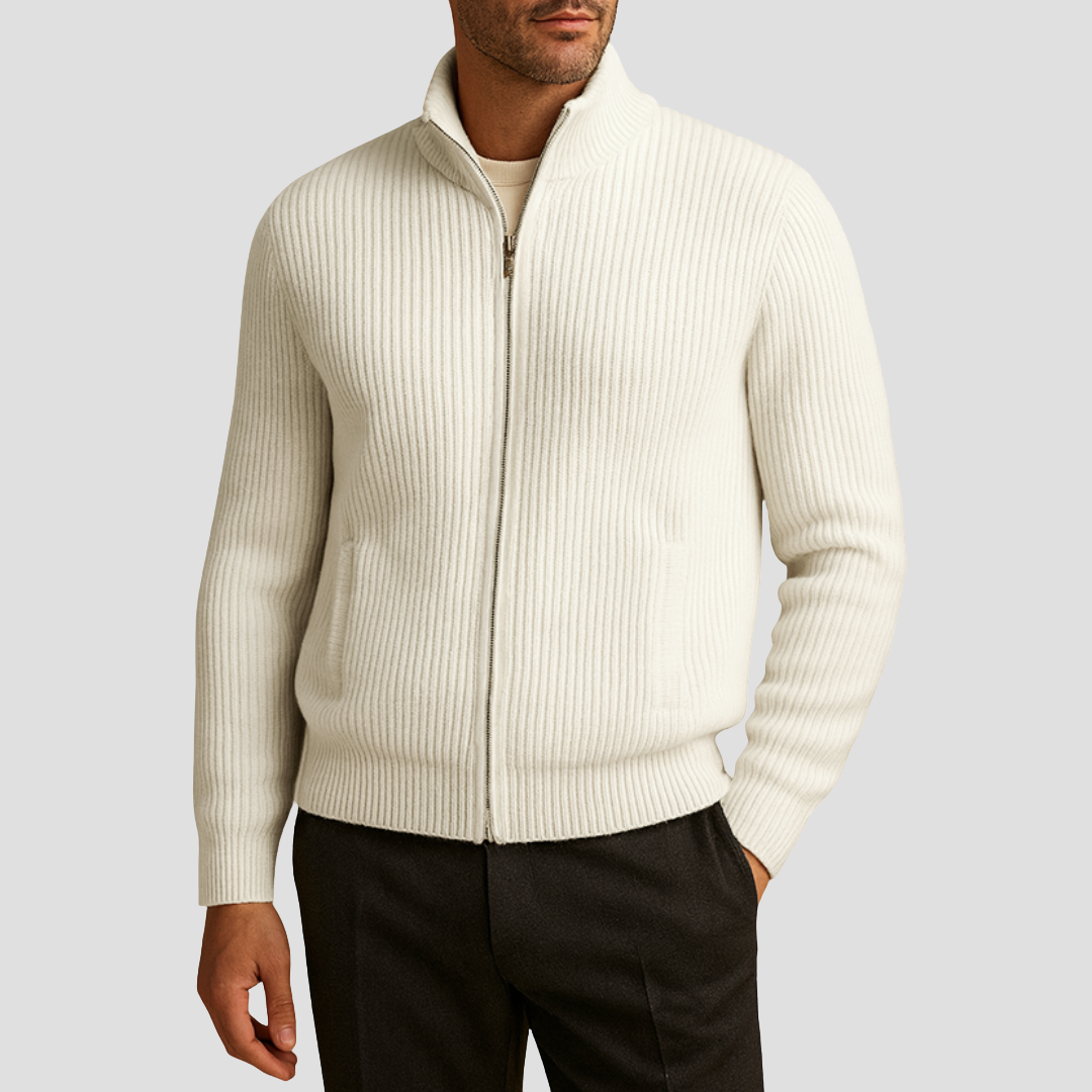 Alaric | Cardigan Zippé Côtelé