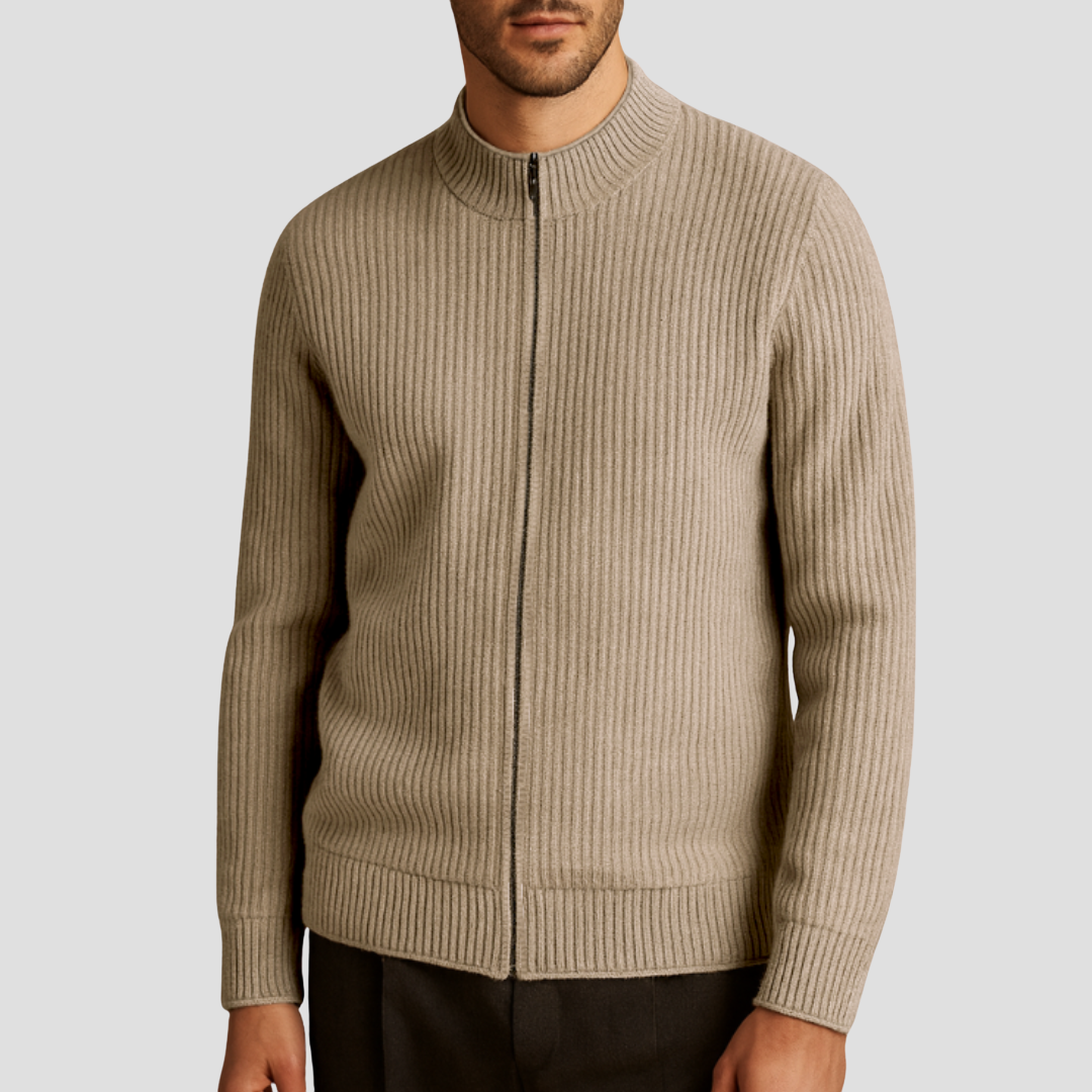 Aymeric | Cardigan Zippé Côtelé