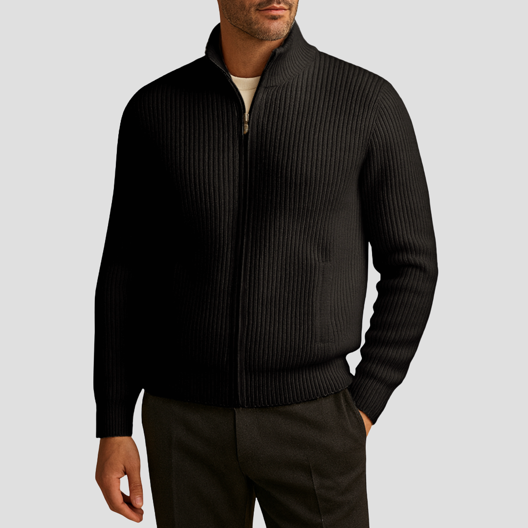 Alaric | Cardigan Zippé Côtelé