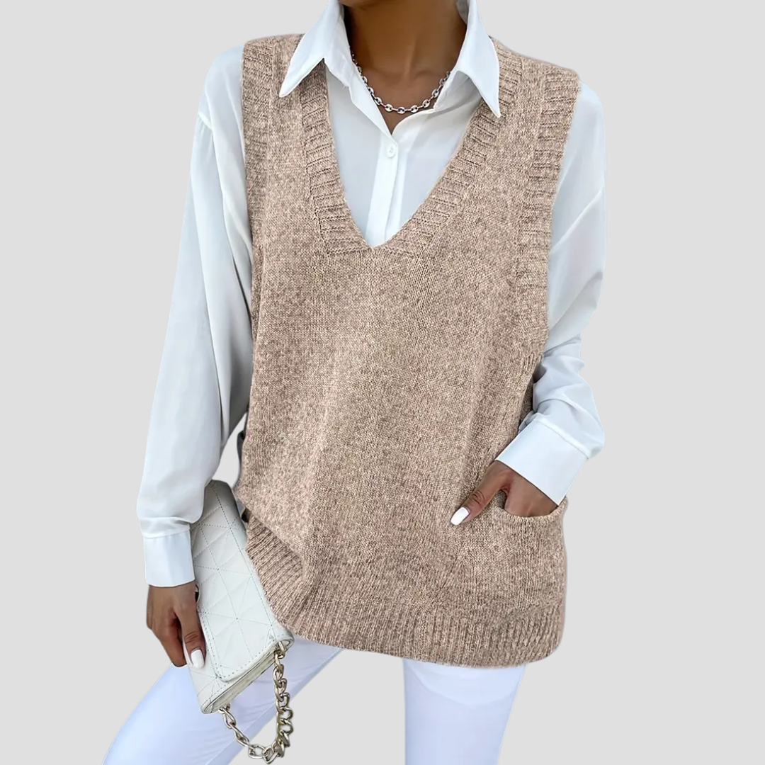 Carole | Pull Col V Élégant