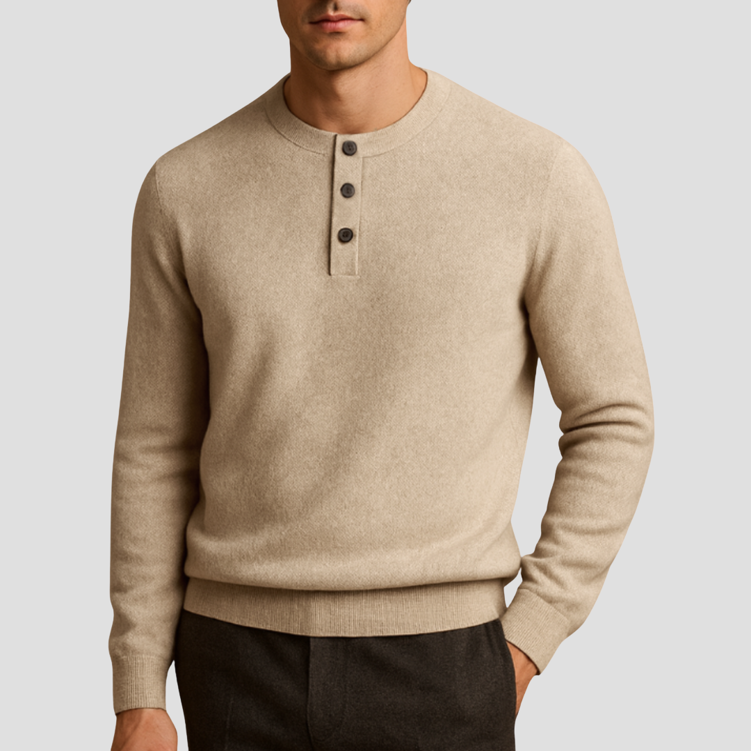 Médard | Pull Henley en Cachemire