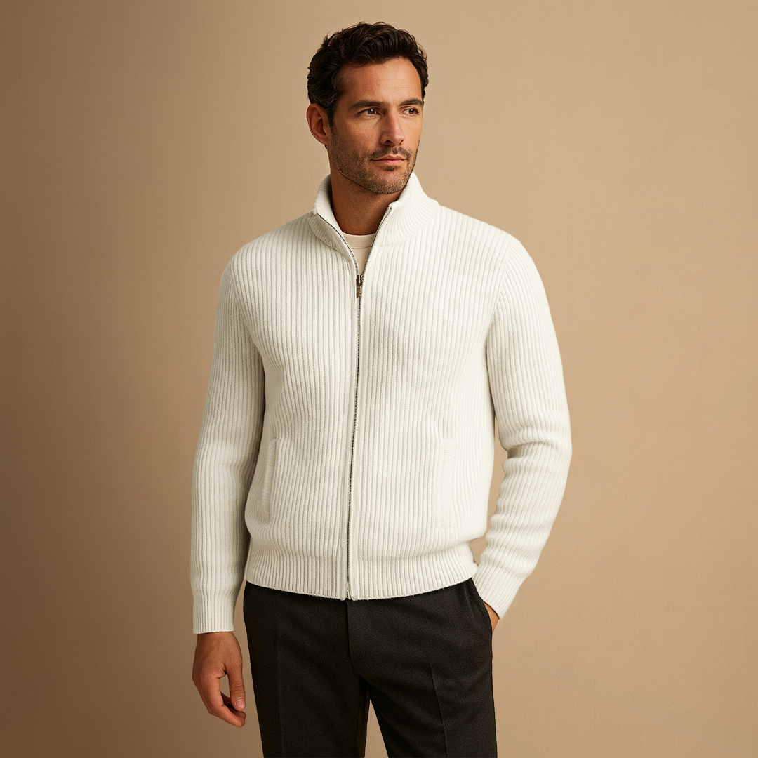 Alaric | Cardigan Zippé Côtelé