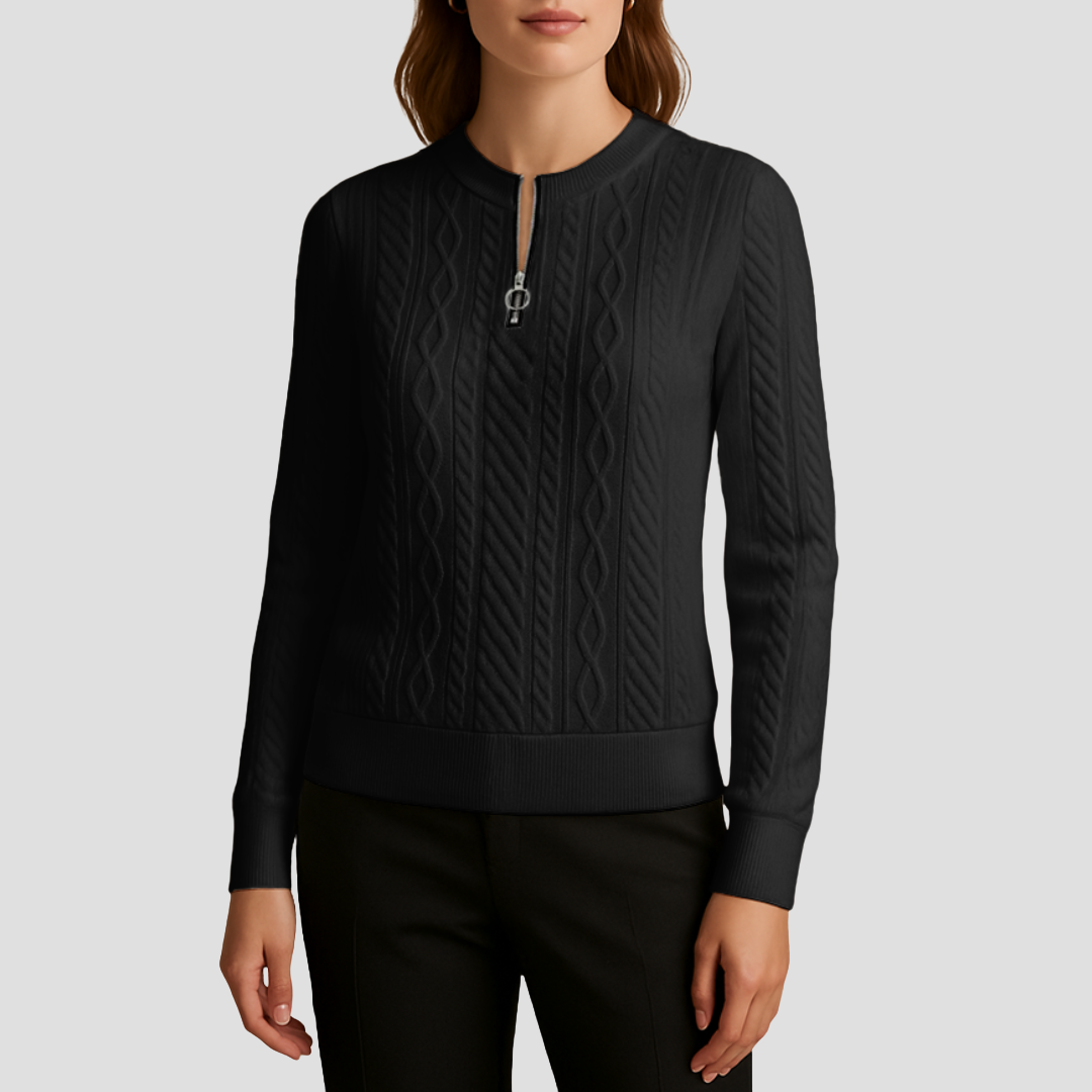 Eugénie | Pull Demi-Zip Raffiné