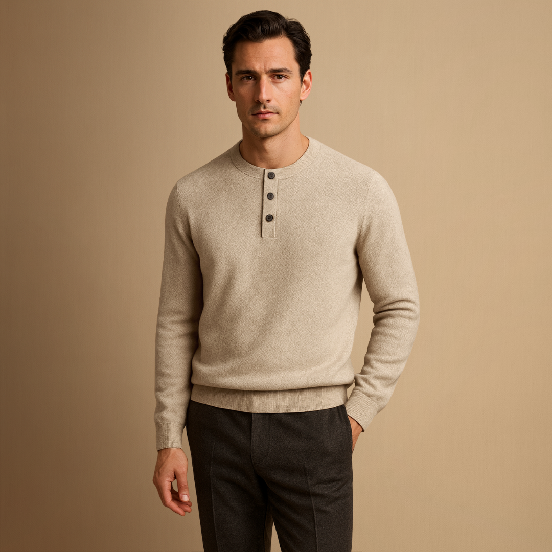 Médard | Pull Henley en Cachemire