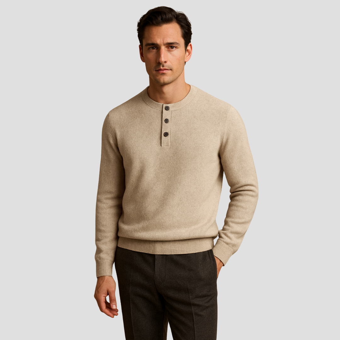 Médard | Pull Henley en Cachemire