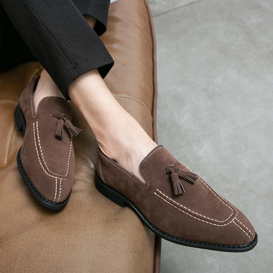 Belrois | Mocassins en Daim Souple avec Pampilles pour Homme – Confort et Raffinement