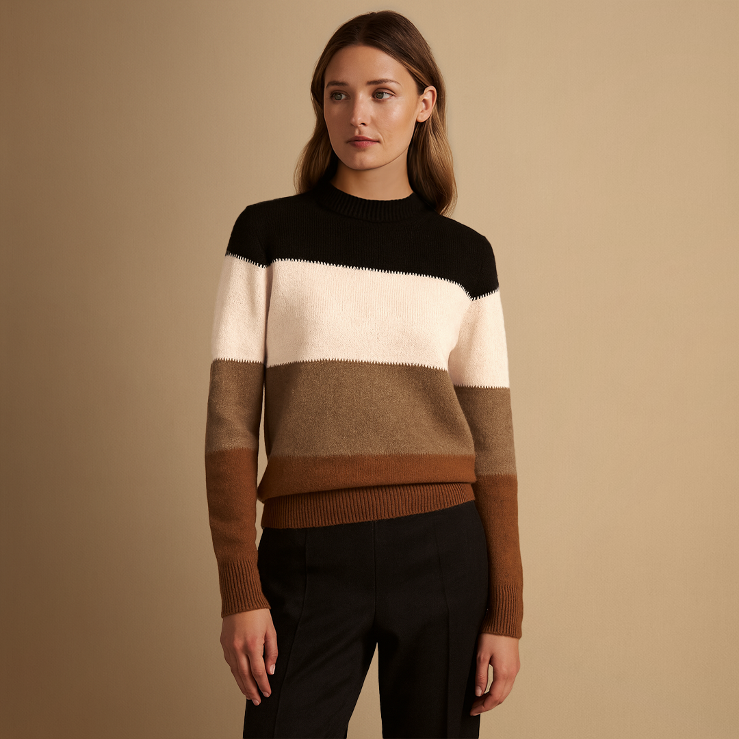 Arlette | Pull Tricoté Bicolore
