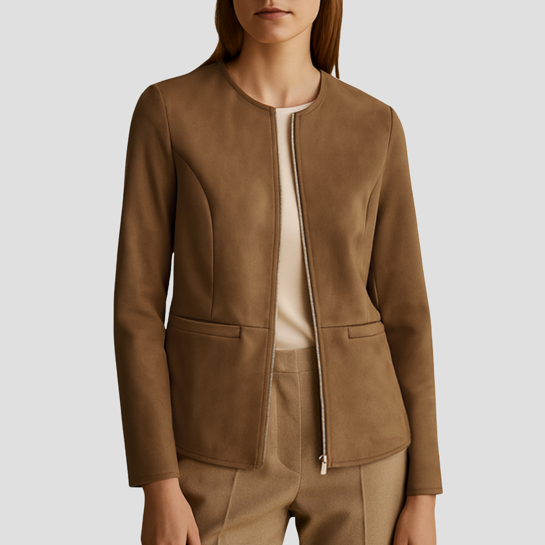 Maéva | Veste Suédée Zippée