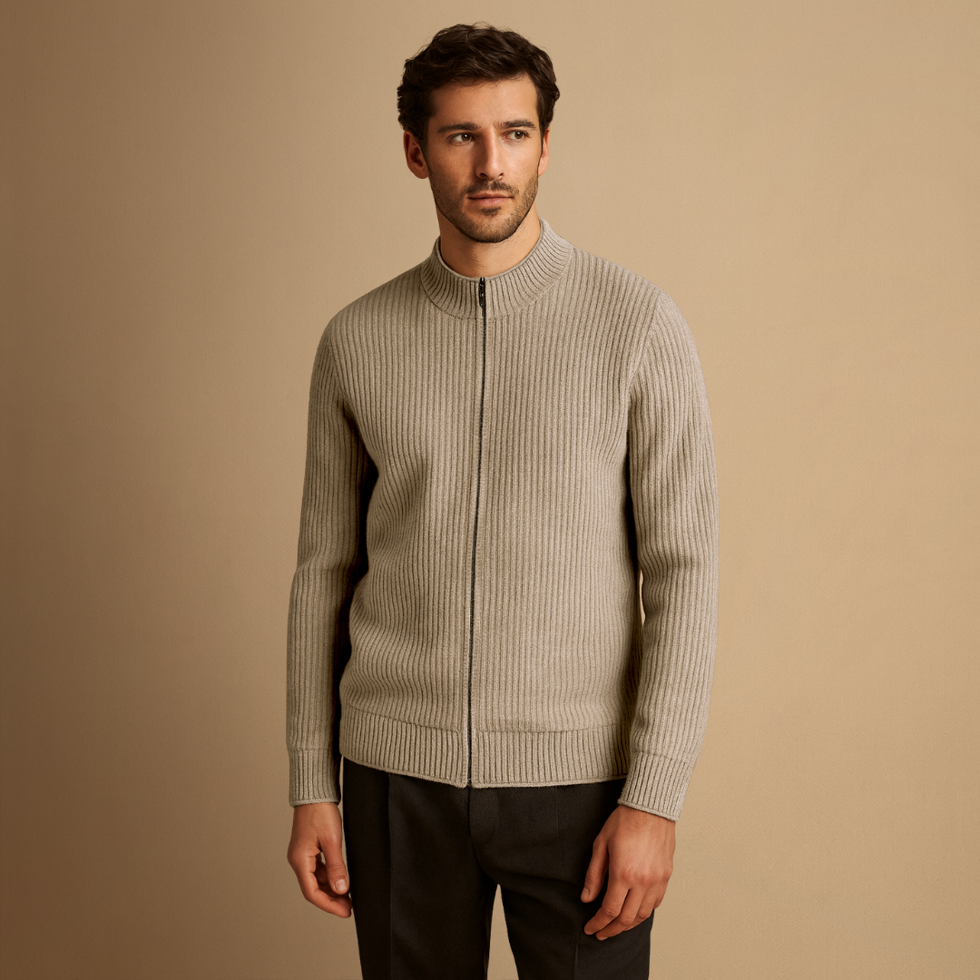 Aymeric | Cardigan Zippé Côtelé