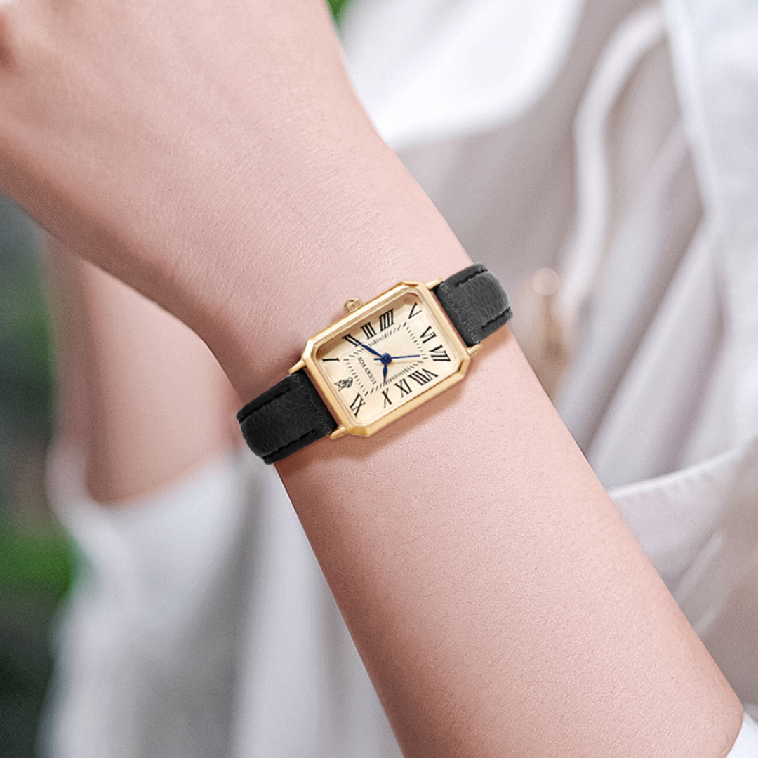 Arlène | Montre Carrée Bracelet Cuir