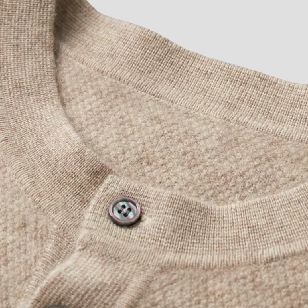 Médard | Pull Henley en Cachemire