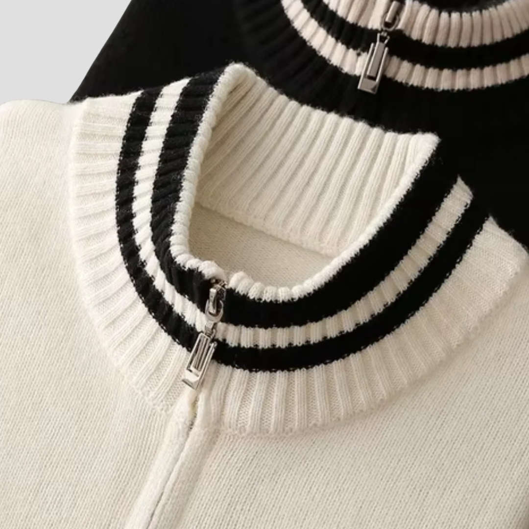 Raoul | Cardigan Zippé Bicolore