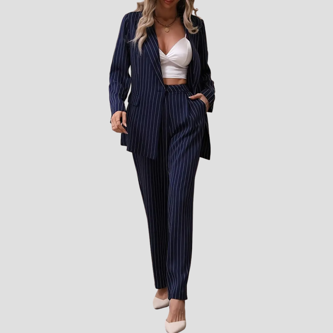 Séverine | Costume Rayé Ajusté