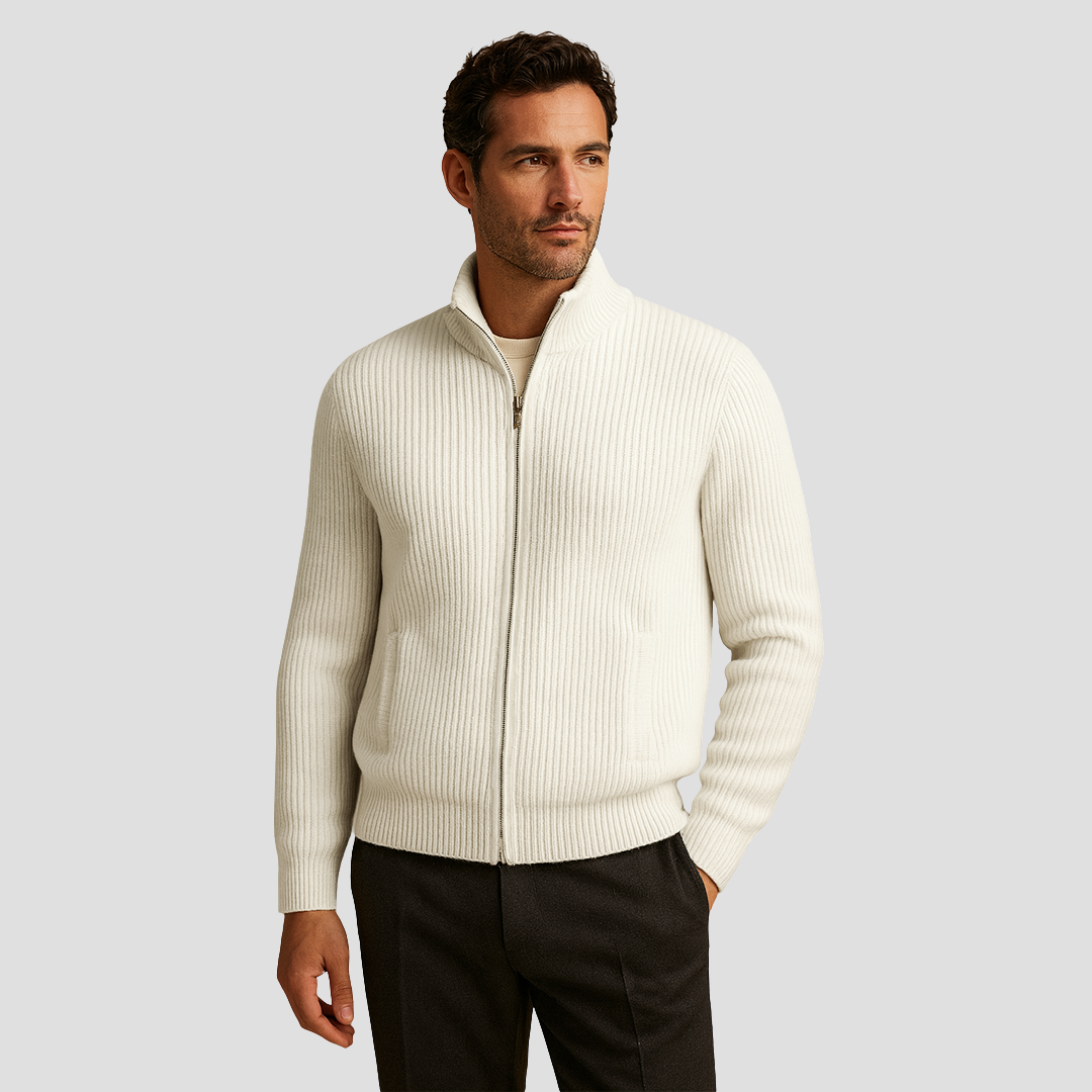 Alaric | Cardigan Zippé Côtelé