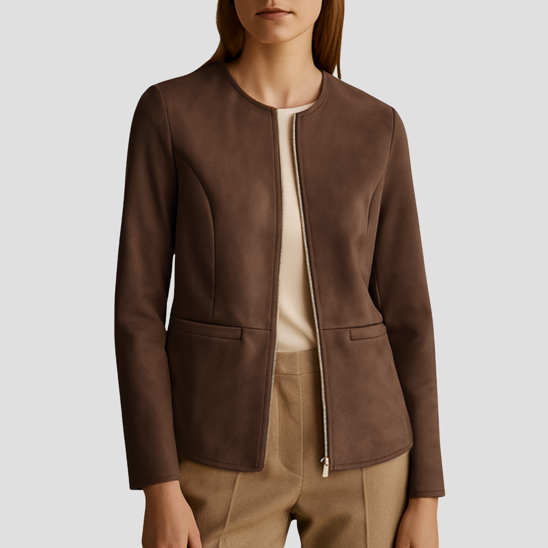 Maéva | Veste Suédée Zippée