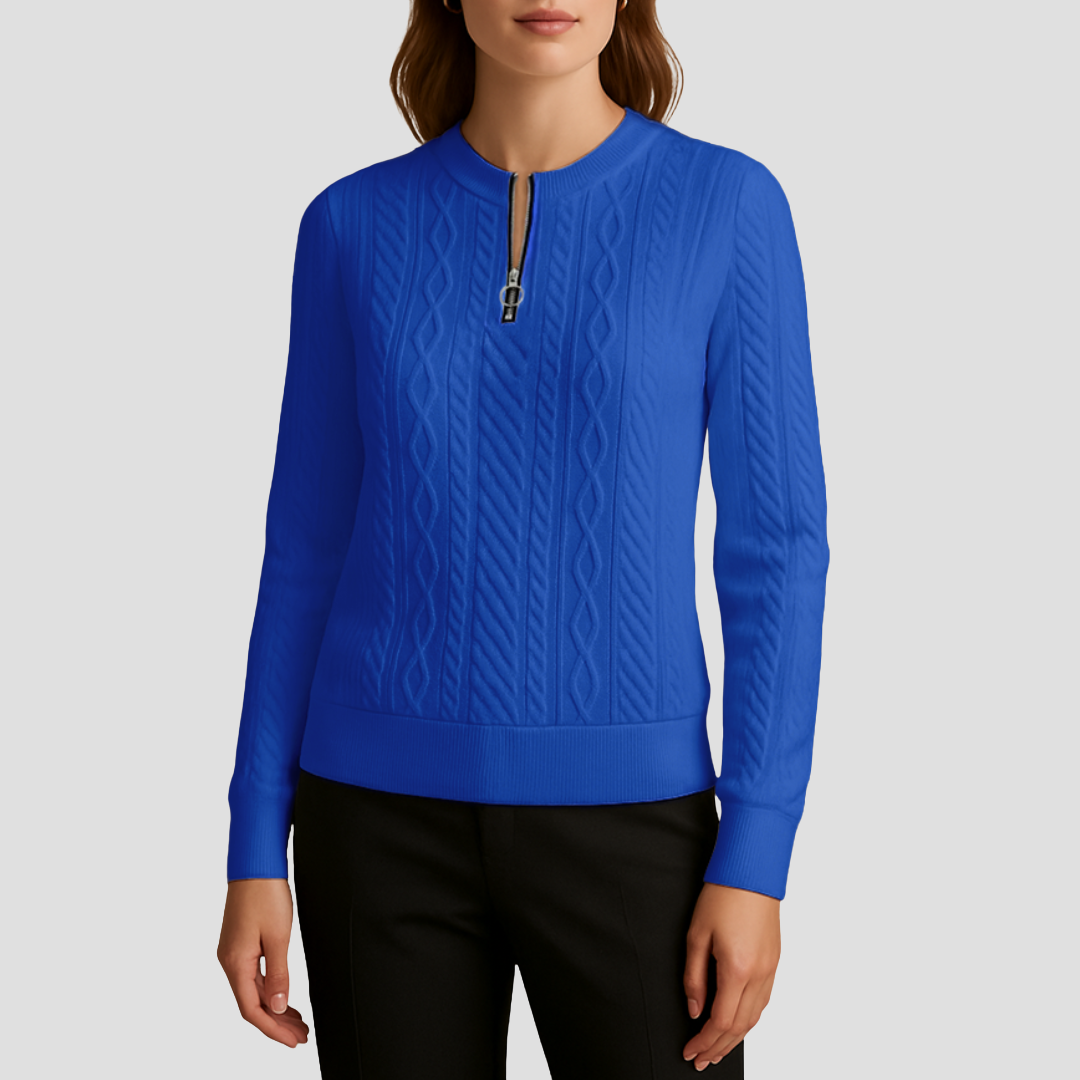 Eugénie | Pull Demi-Zip Raffiné