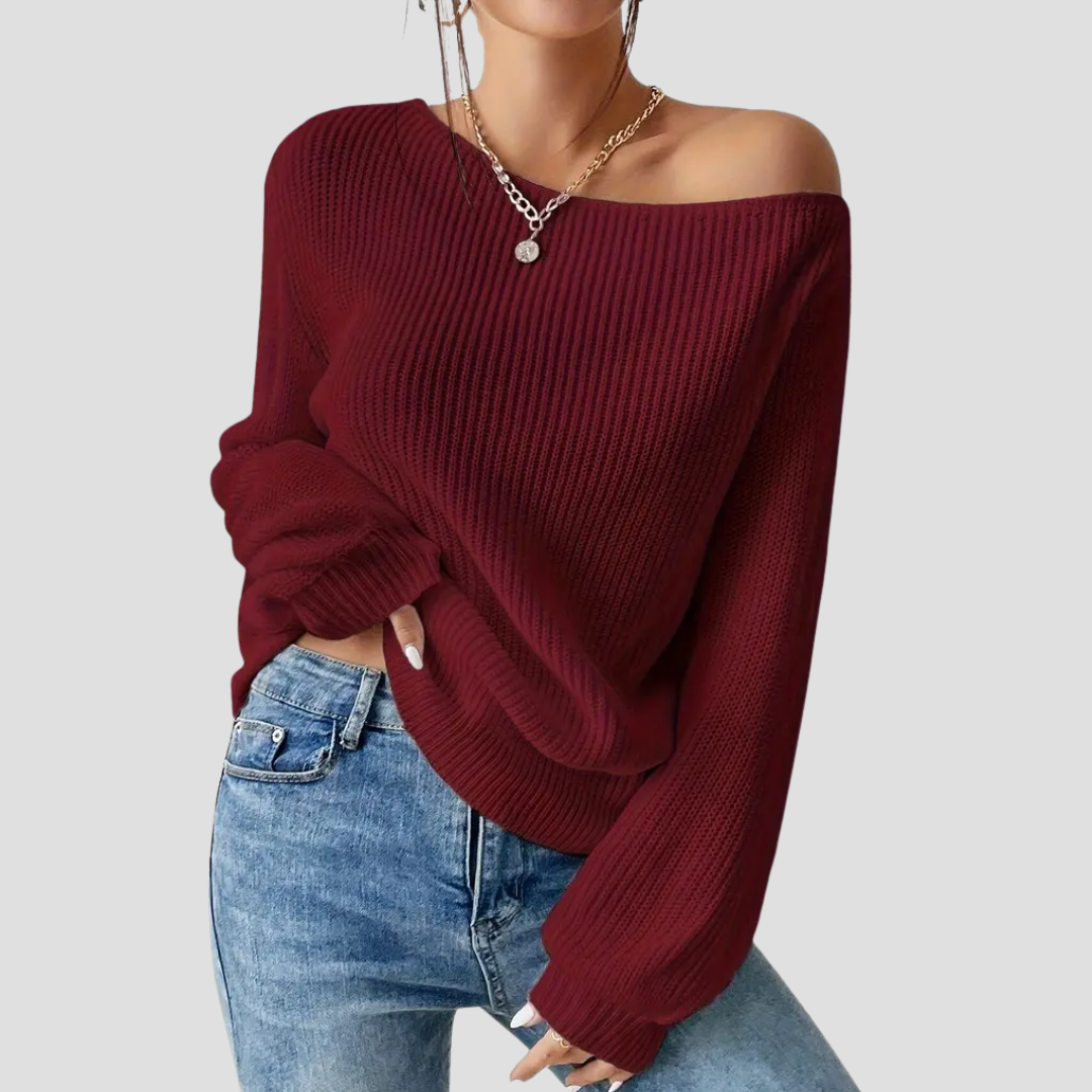 Nadia | Pull Décontracté Épaules Dénudées
