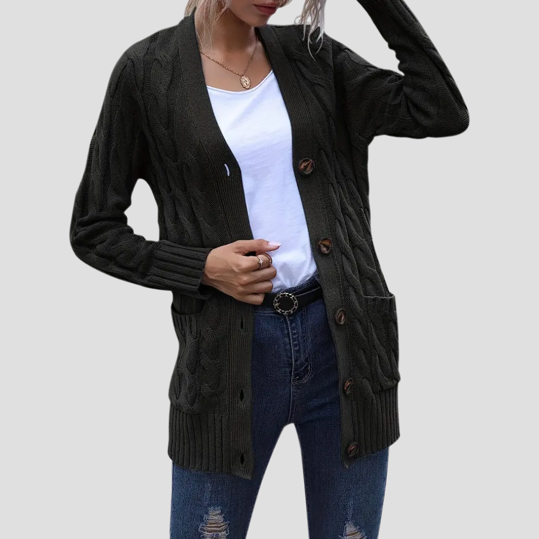 Élodie | Cardigan Maille Torsadée