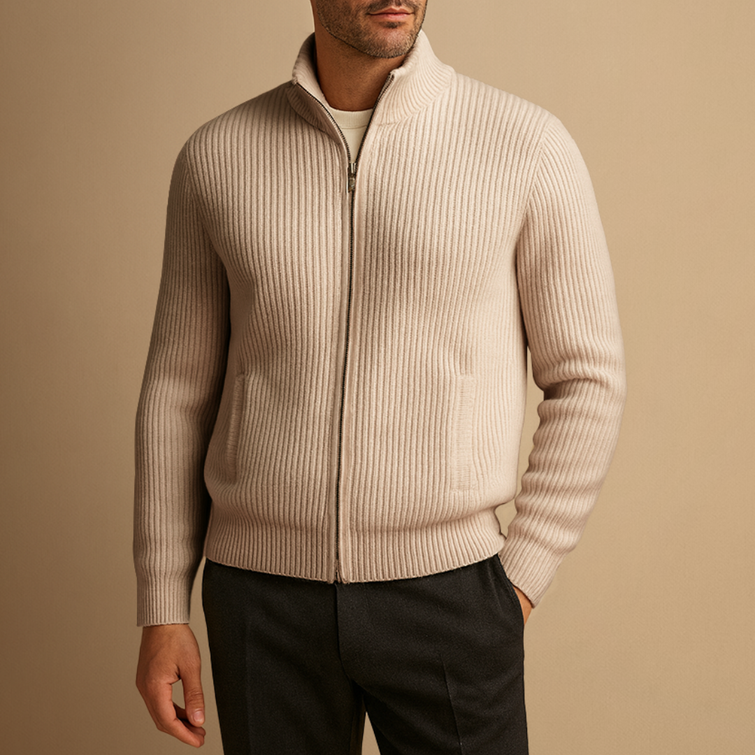 Alaric | Cardigan Zippé Côtelé