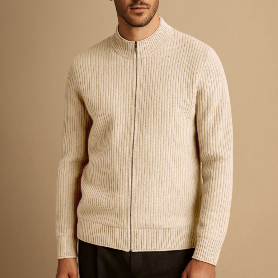 Aymeric | Cardigan Zippé Côtelé