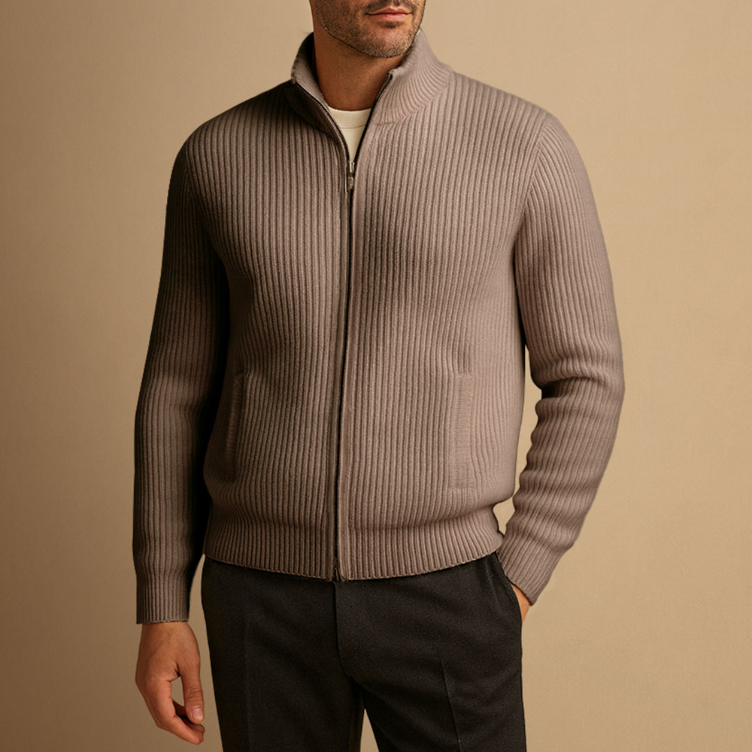 Alaric | Cardigan Zippé Côtelé