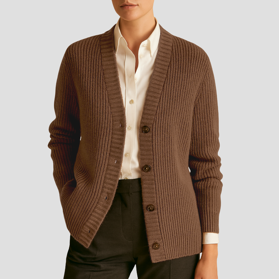 Yvette | Cardigan Boutonné en Tricot