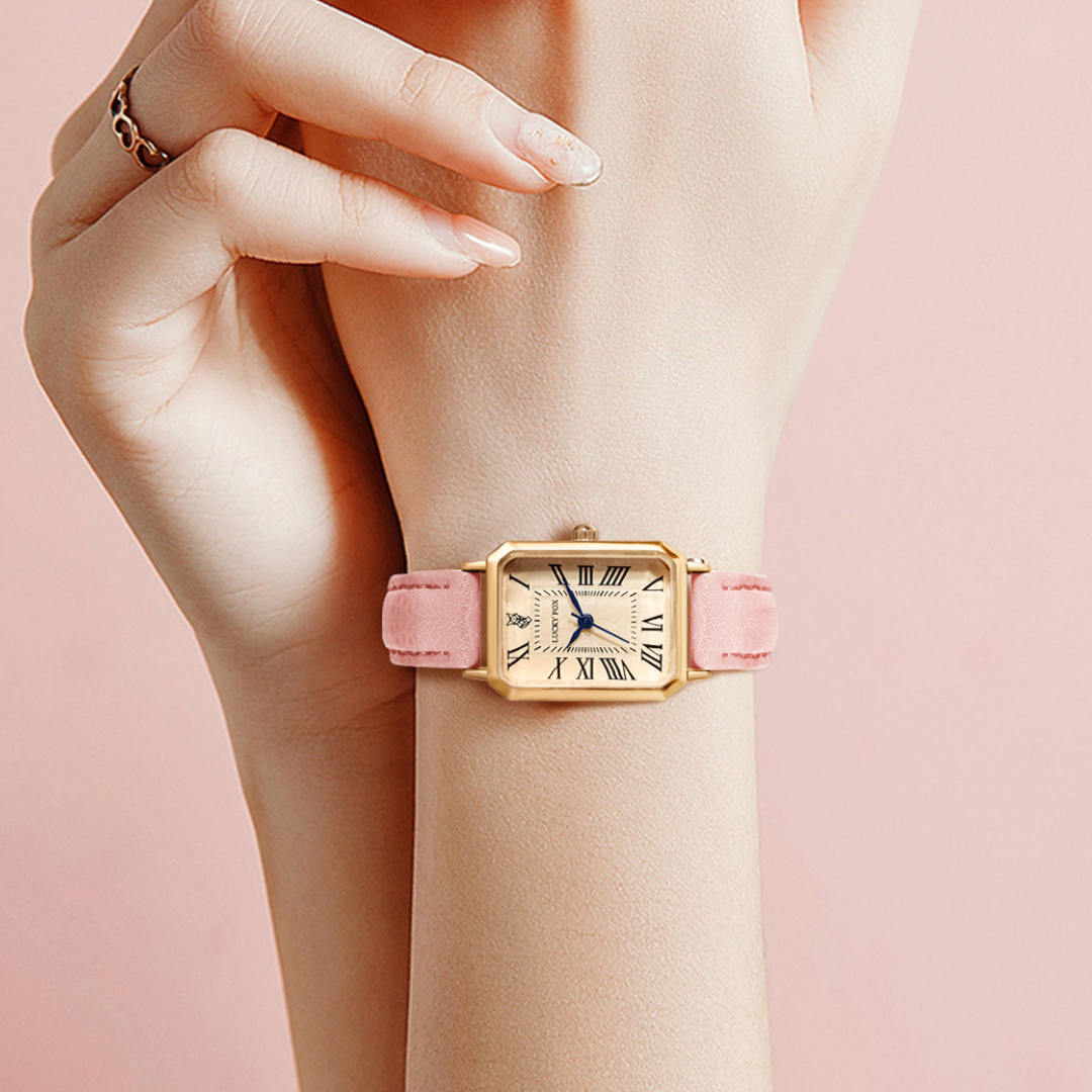 Arlène | Montre Carrée Bracelet Cuir
