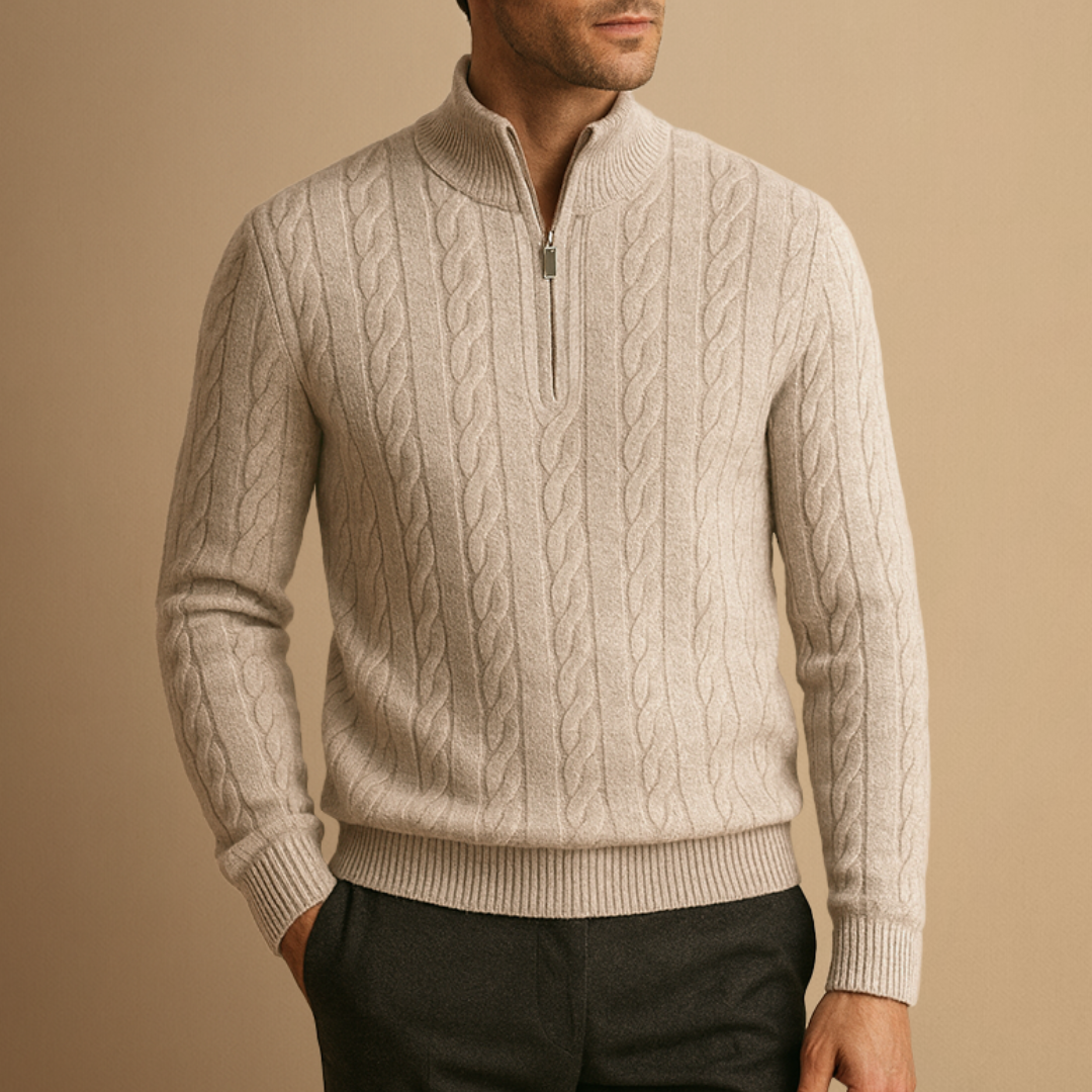 Blanchard | Pull Demi-Zippé Torsadé
