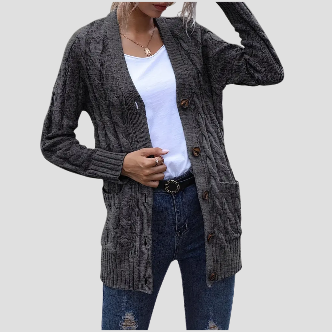 Élodie | Cardigan Maille Torsadée