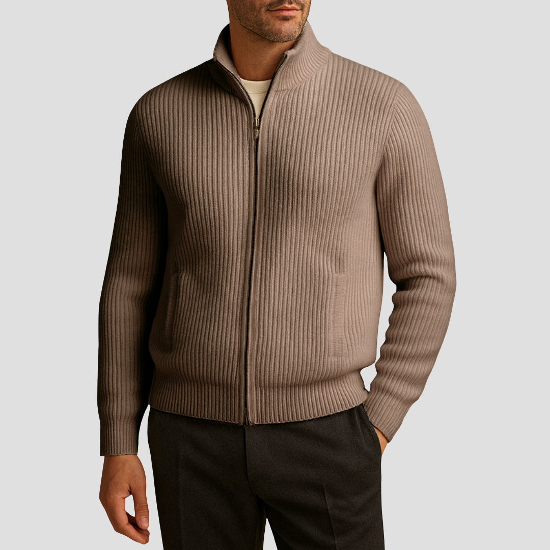 Alaric | Cardigan Zippé Côtelé