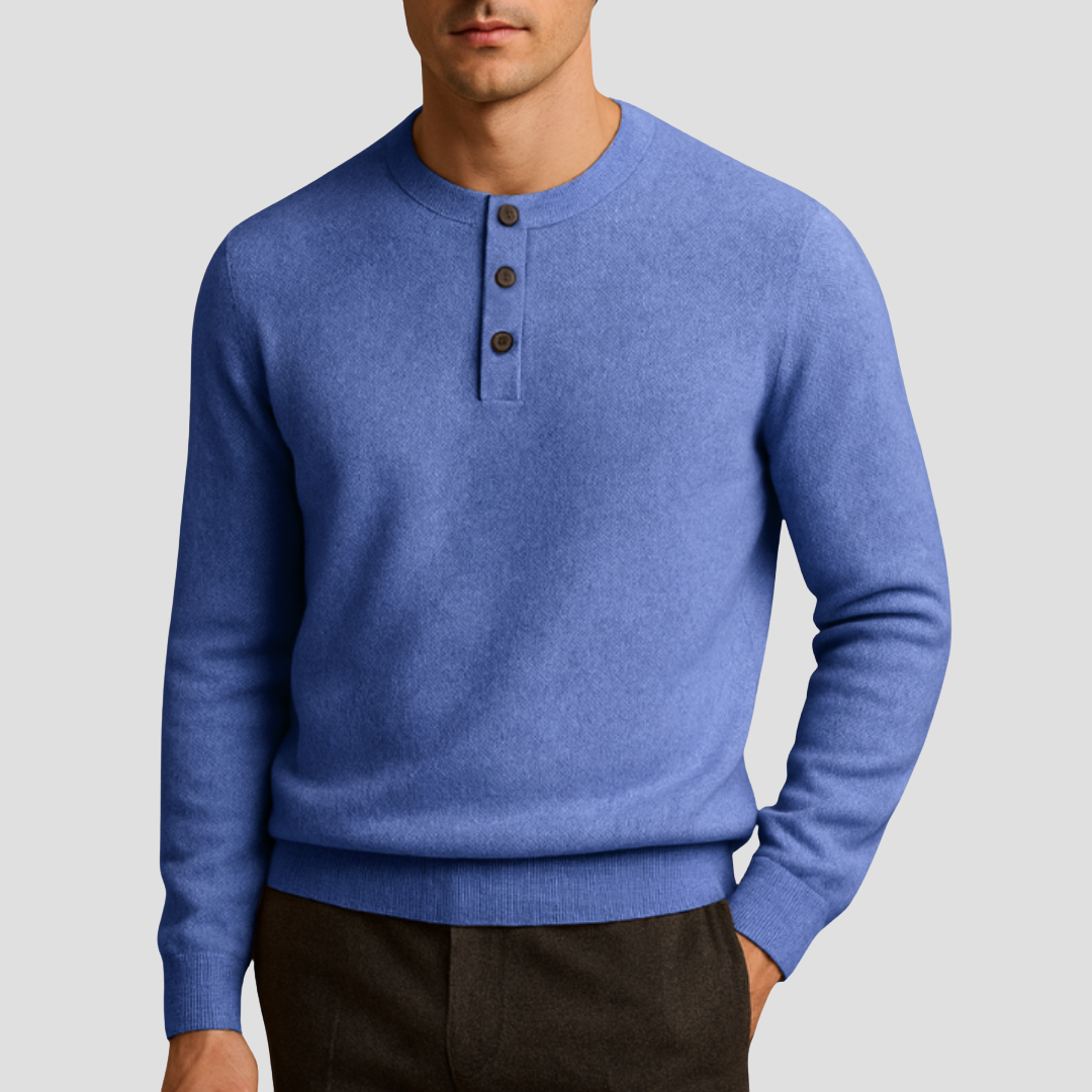 Médard | Pull Henley en Cachemire