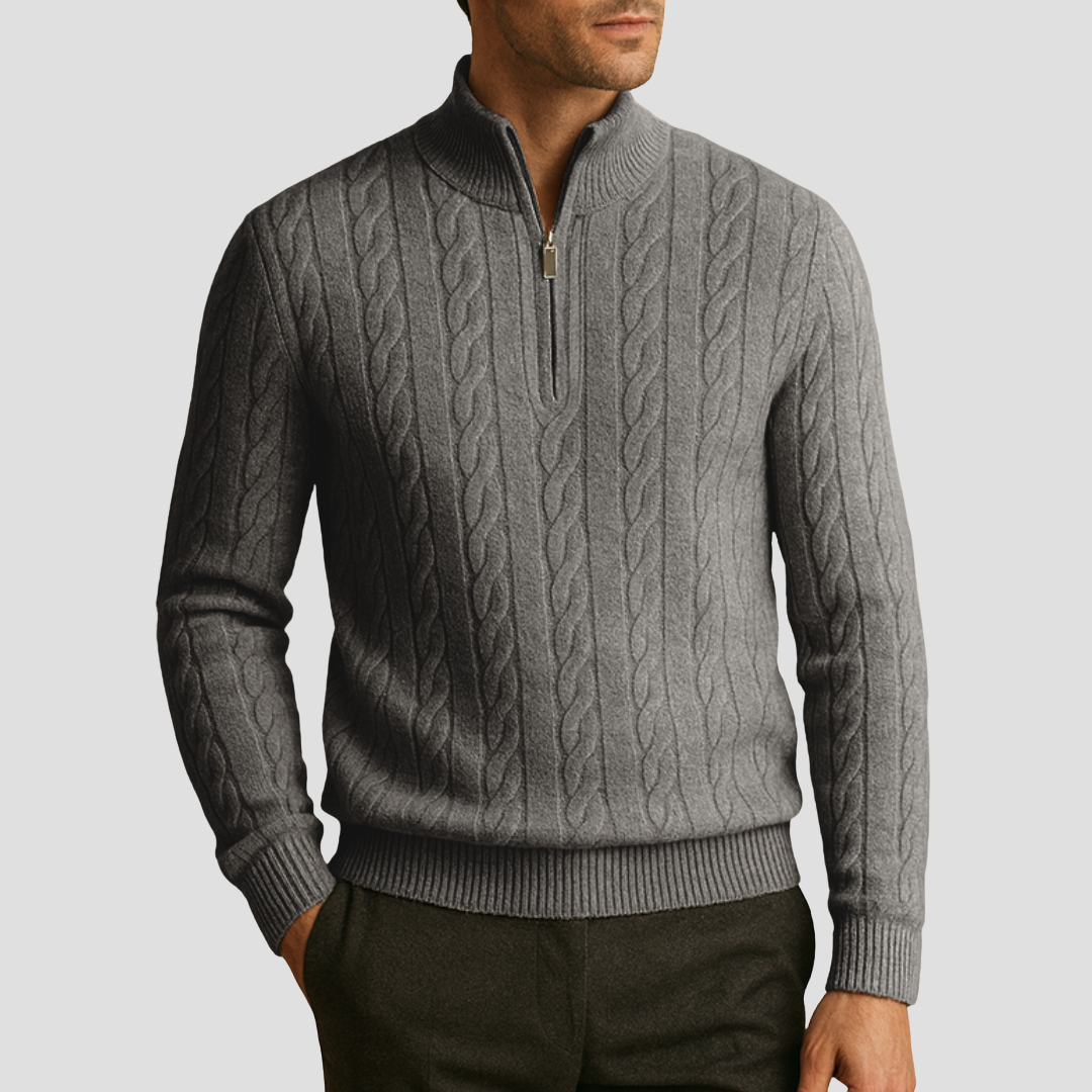 Blanchard | Pull Demi-Zippé Torsadé