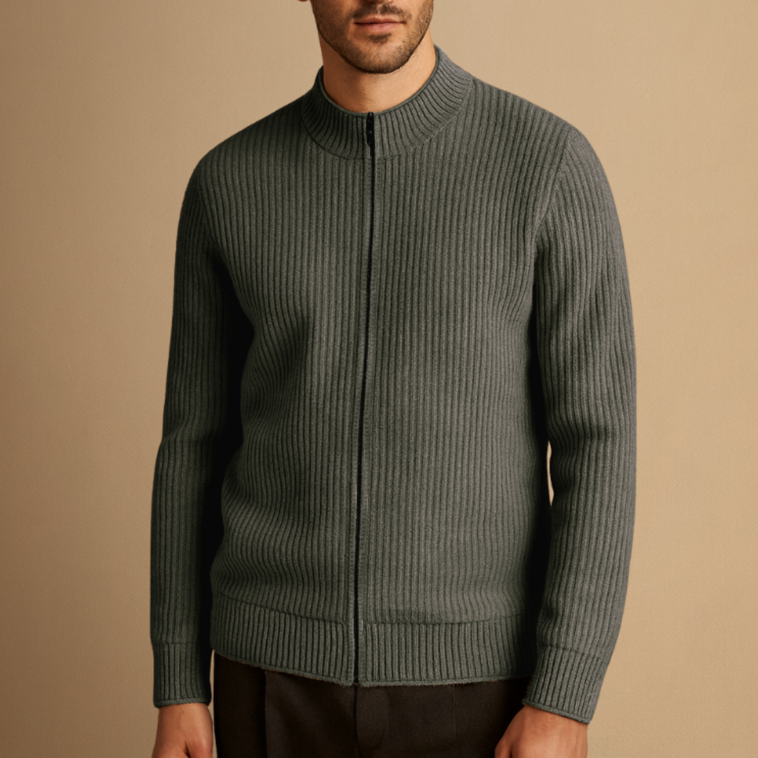 Aymeric | Cardigan Zippé Côtelé