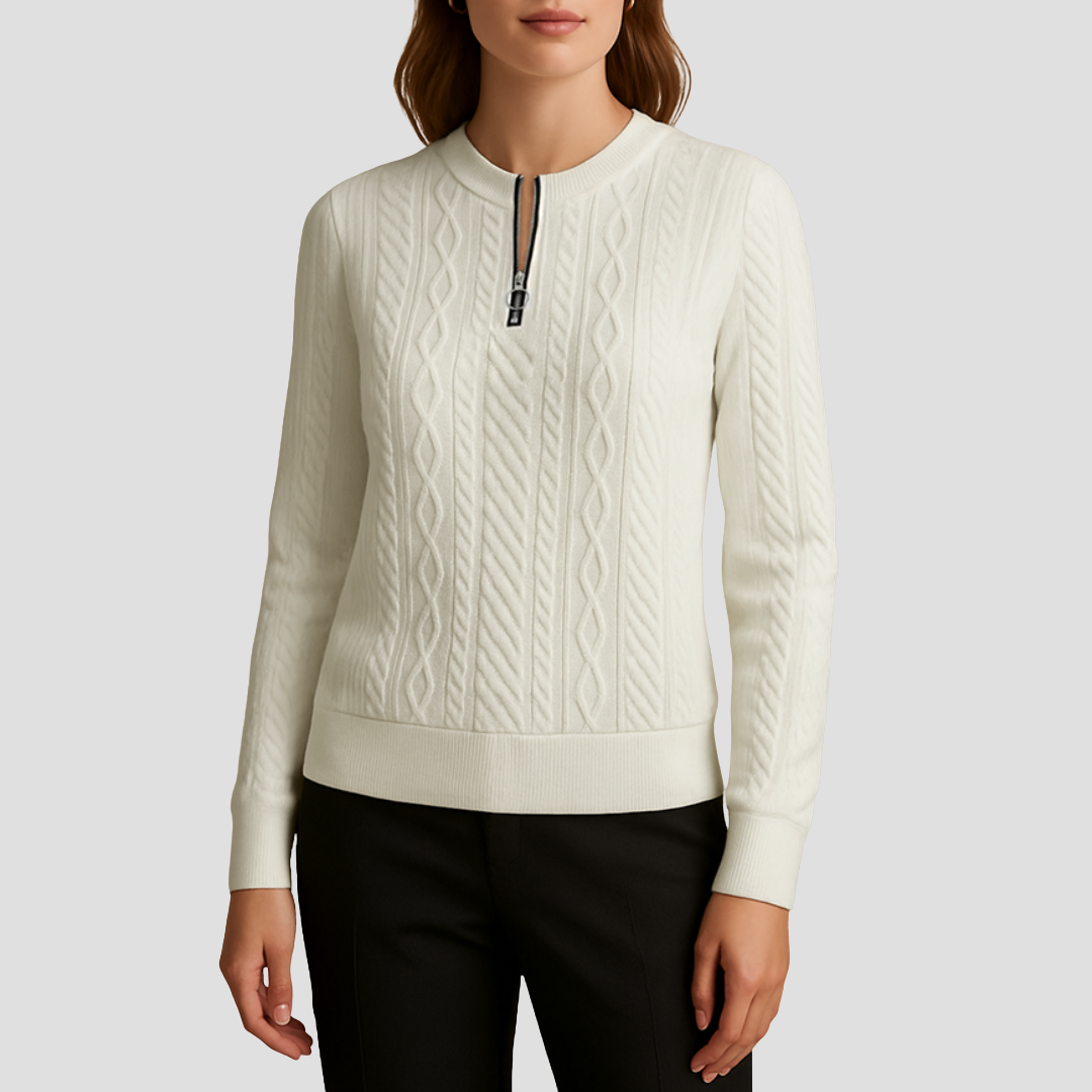 Eugénie | Pull Demi-Zip Raffiné