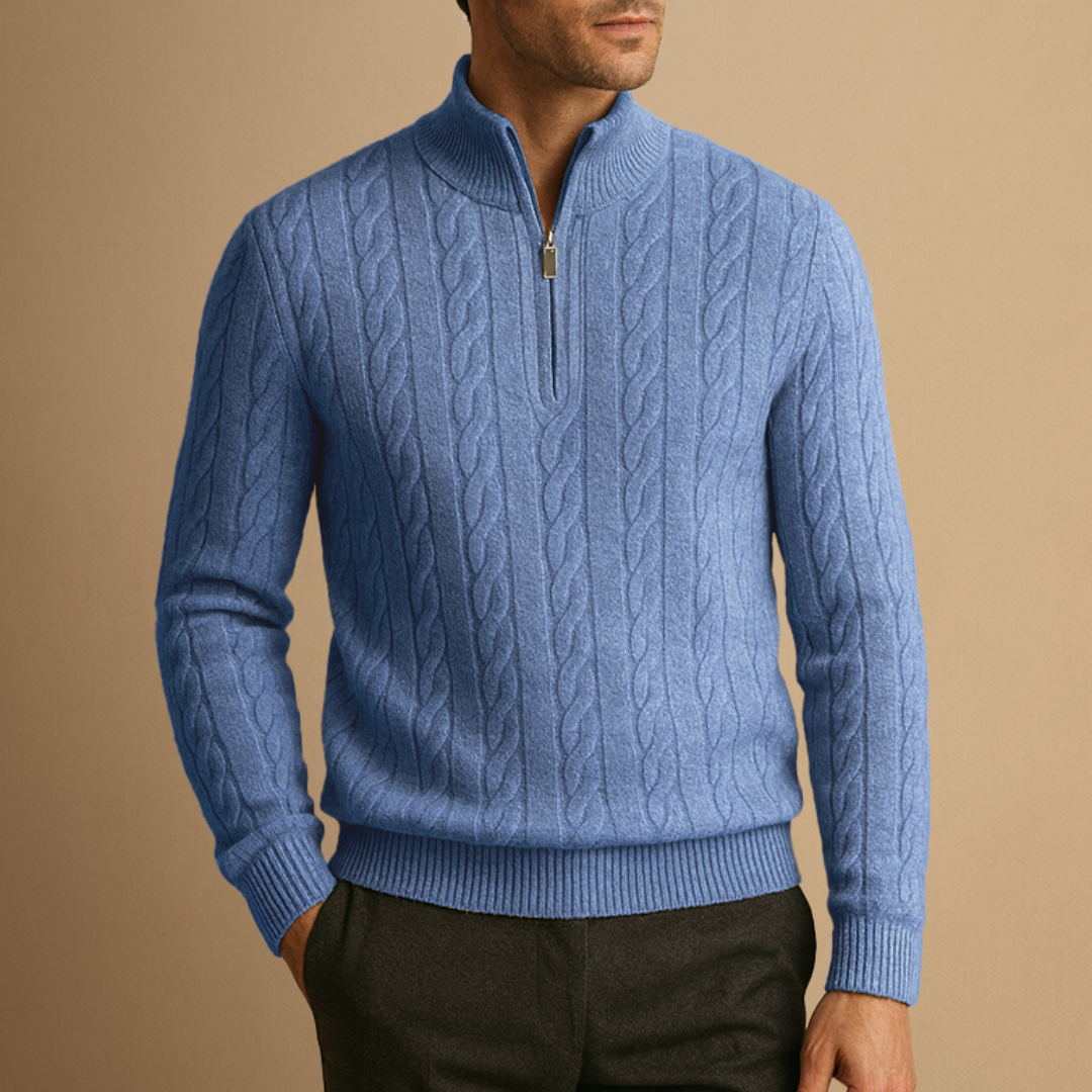 Blanchard | Pull Demi-Zippé Torsadé