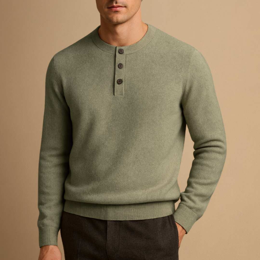 Médard | Pull Henley en Cachemire