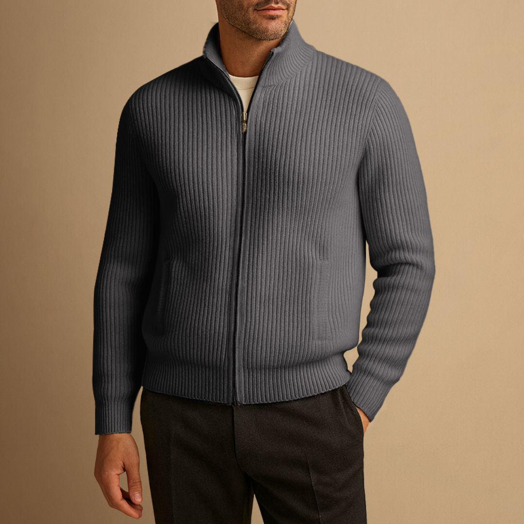 Alaric | Cardigan Zippé Côtelé