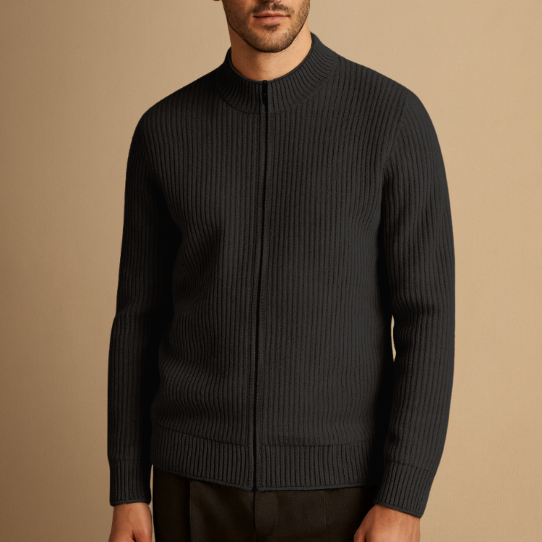 Aymeric | Cardigan Zippé Côtelé