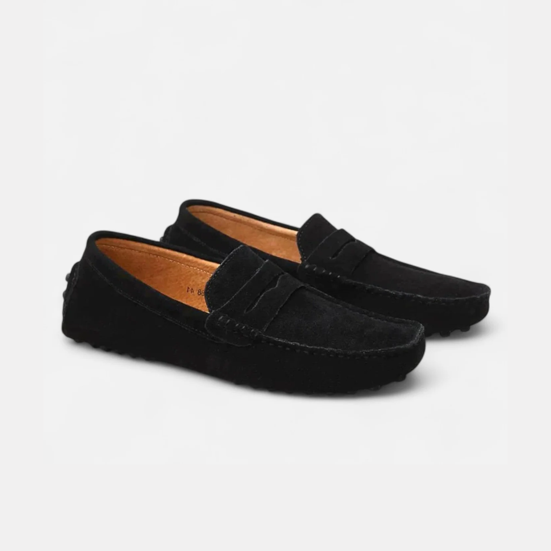 Basile | Homme Mocassins en Daim à Picots
