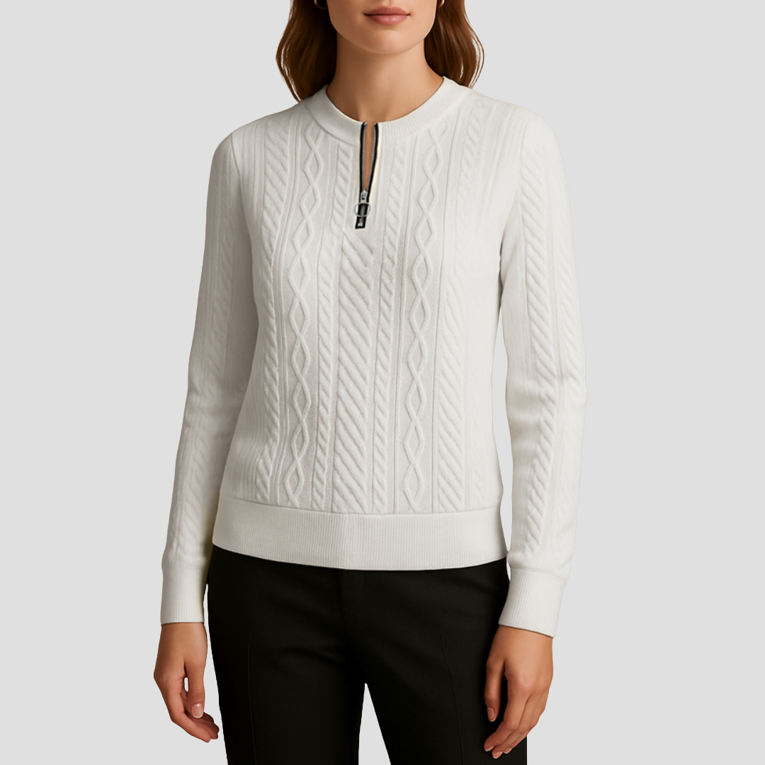 Eugénie | Pull Demi-Zip Raffiné