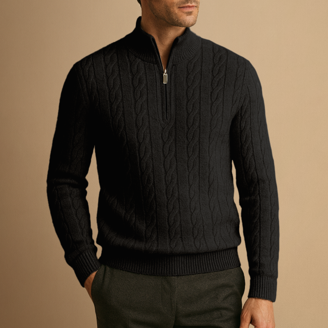 Blanchard | Pull Demi-Zippé Torsadé