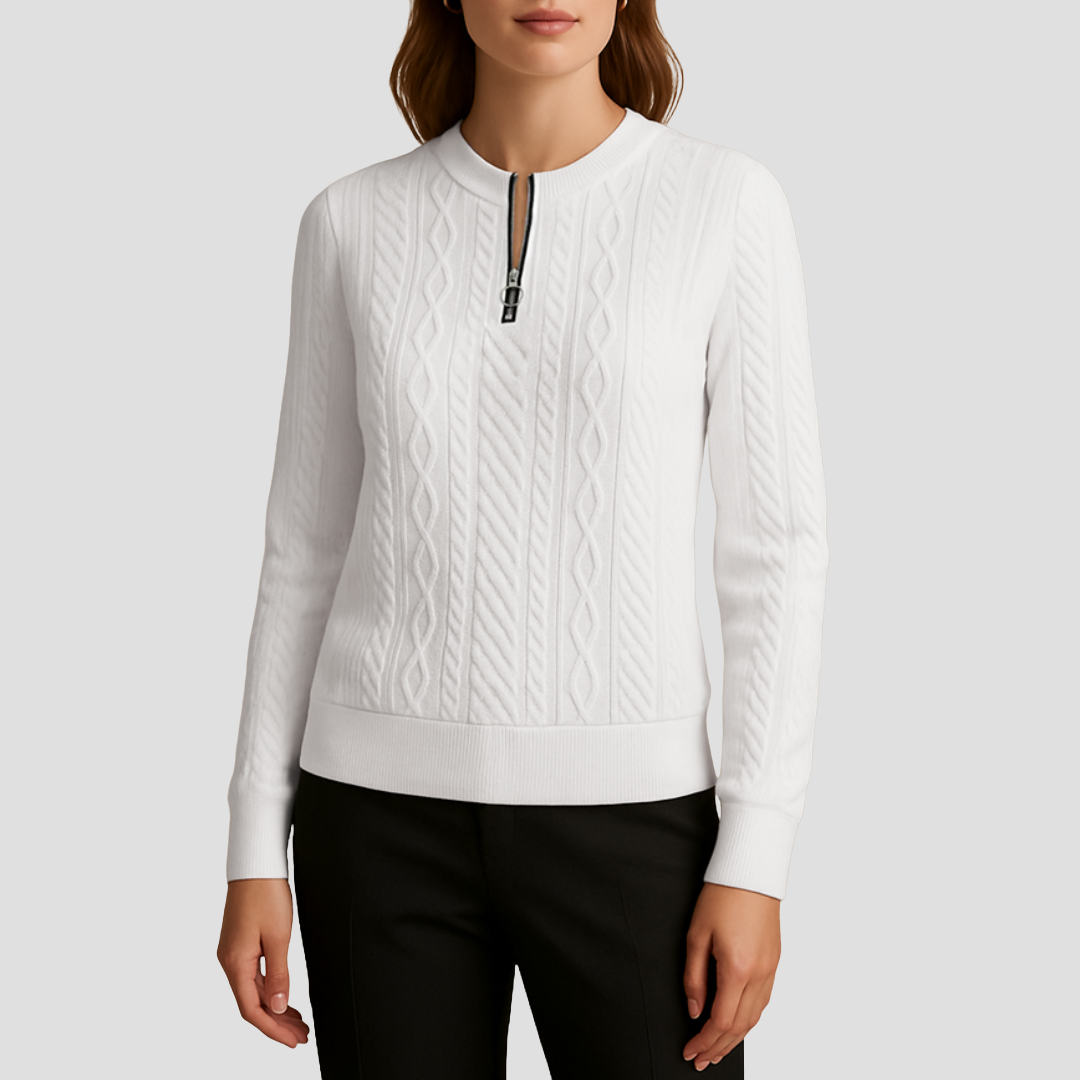 Eugénie | Pull Demi-Zip Raffiné
