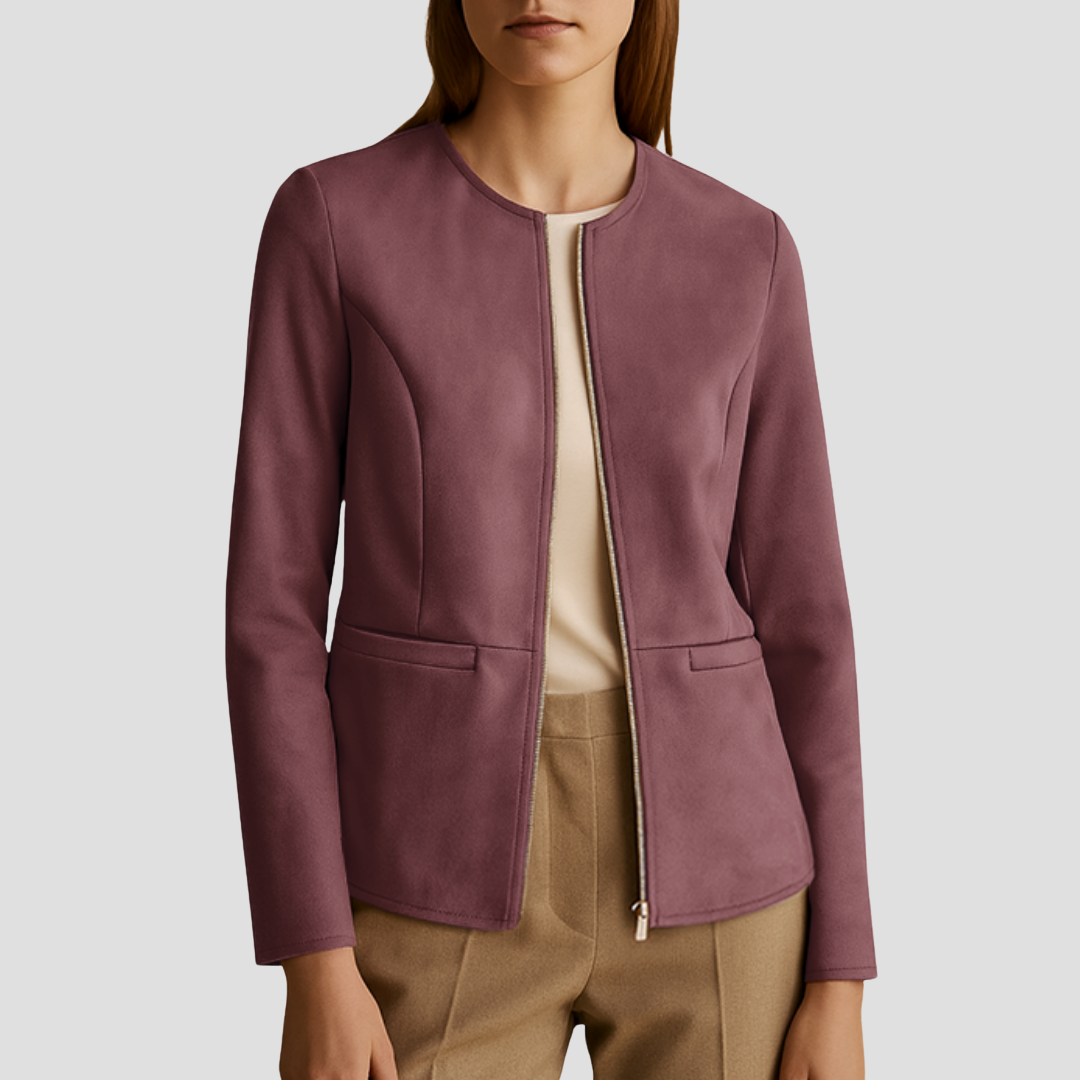 Maéva | Veste Suédée Zippée