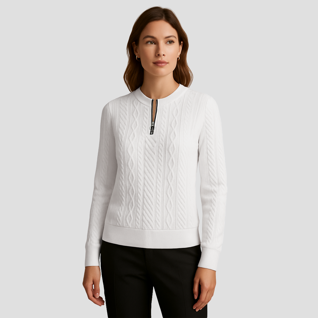Eugénie | Pull Demi-Zip Raffiné